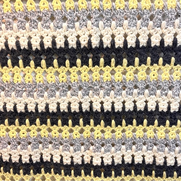 Vintage Granny Colorful Hand Knit Throw - Picture 3 of 5